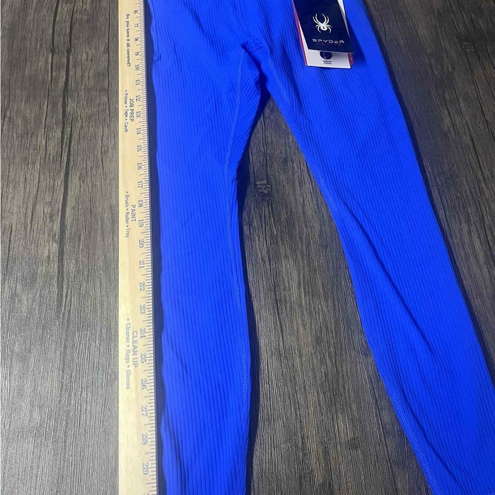 NWT Spyder Women’s Cobalt Blue Ribbed High Rise Athletic Leggings XS - Picture 9 of 9